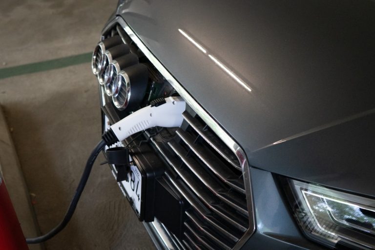 a car with a charging cable